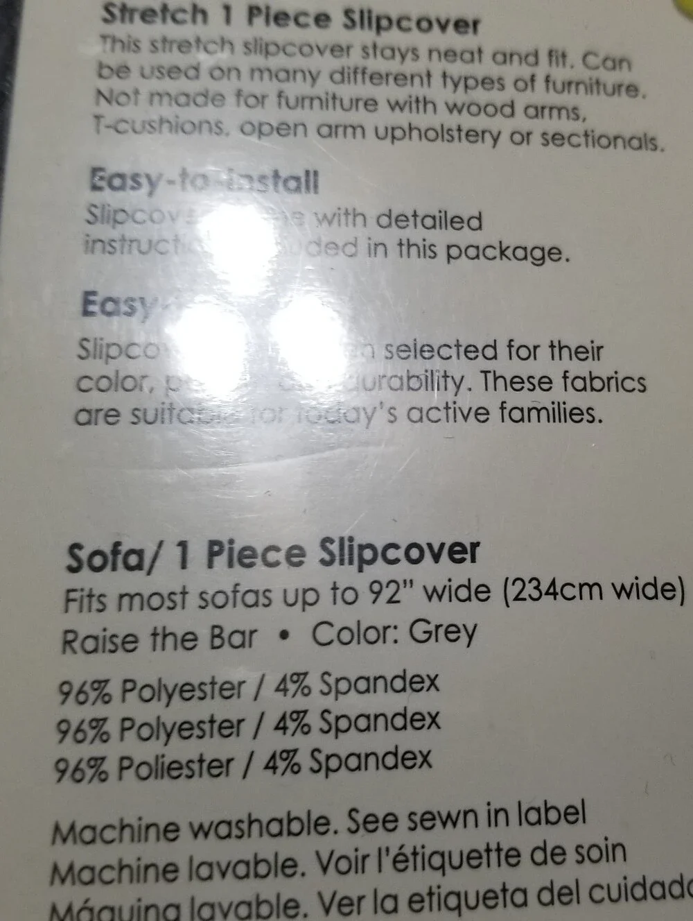 NEW! The Bar Gray Stretch Sofa Cover - Textured Slipcover NWT